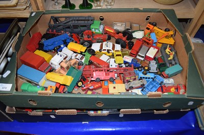 Lot 579 - Two boxes of various vintage toy vehicles