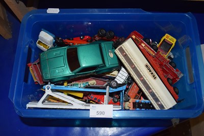 Lot 590 - Box of assorted toy vehicles