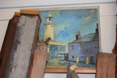 Lot 205 - Study of  The Sole Bay Inn Southwold, oil on...