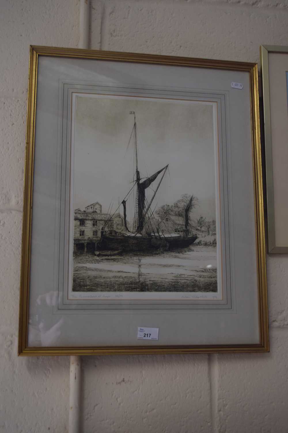 Lot 217 - Aidan Kirkpatrick engraving The Redoubtable at...