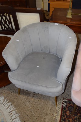 Lot 266 - A modern pale blue upholstered tub chair