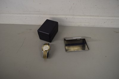 Lot 671 - CIGARETTE CASE AND AN ACCURIST WRIST WATCH