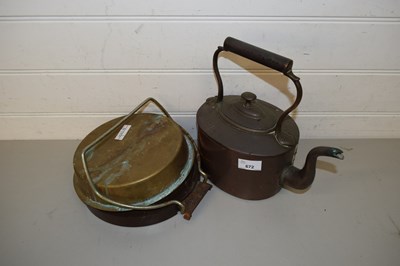 Lot 672 - SALTER SCALES AND A COPPER KETTLE