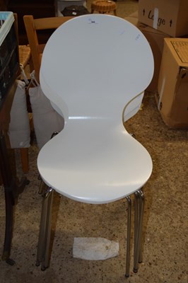 Lot 366 - A set of four modern metal framed cafe chairs