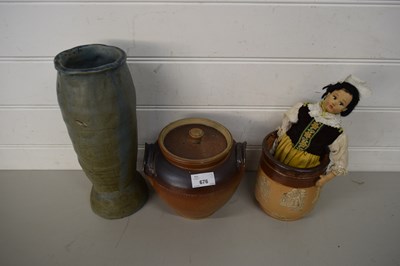 Lot 676 - DOULTON TOBACCO JAR, COSTUME DOLL, EGG CROCK...