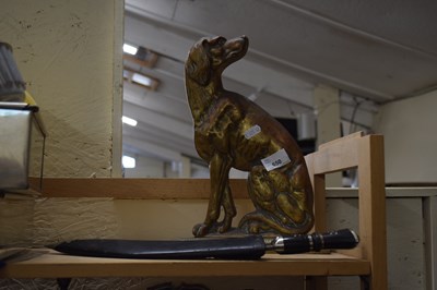 Lot 650 - Brass door stop modelled as a dog together...