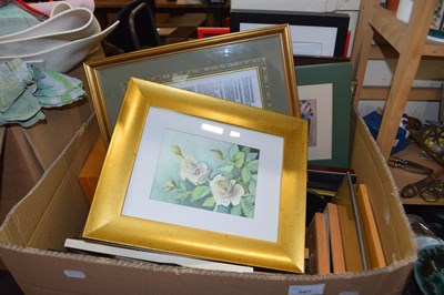 Lot 667 - Large box containing a quantity of framed prints