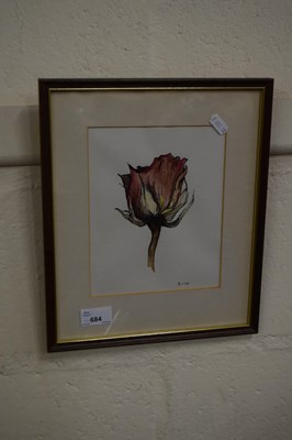 Lot 684 - Signed watercolour of a flower