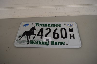 Lot 686 - TENNESSEE CAR NUMBER PLATE