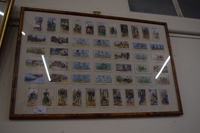 Lot 730 - Players cigarettes cycling cards, framed