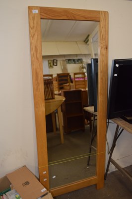 Lot 732 - Modern oak framed cheval mirror