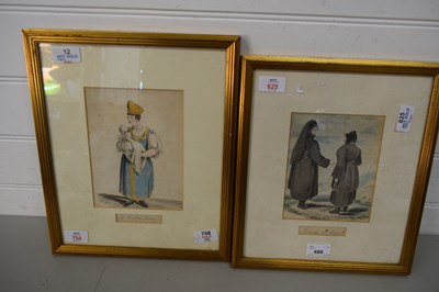 Lot 689 - WATERCOLOUR STUDY, NUNS OF BASIL, AND ANOTHER...