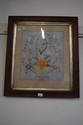 Lot 755 - A needlework study of a vase of flowers