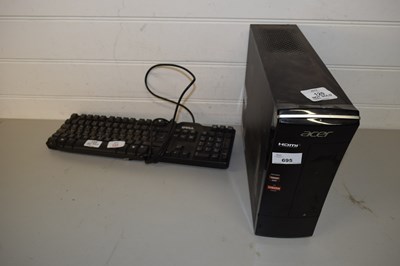 Lot 695 - ACER COMPUTER WITH KEYBOARD, NO SCREEN