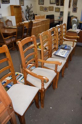 Lot 838 - Set of six modern ladderback dining chairs