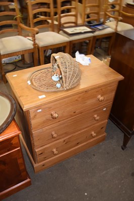 Lot 864 - Modern pine three drawer chest