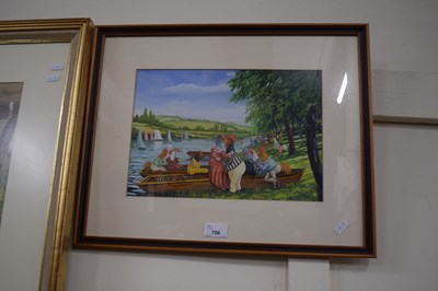 Lot 706 - PAUL CHACKMAN, COMICAL STUDY OF CHICKENS ON BOATS