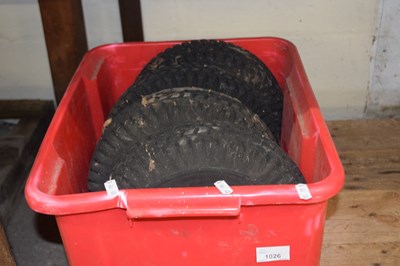 Lot 1026 - Four wheelbarrow tyres