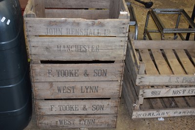 Lot 1074 - Three vintage apple crates