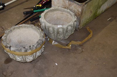 Lot 1089 - Two composite garden planters (a/f)