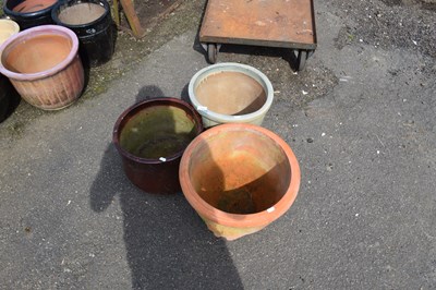 Lot 1129 - Two clay plant pots