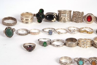 Lot 137 - A quantity of silver, white metal and gemset...