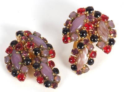Lot 110 - A 1960's brooch and earrings by Christian Dior,...
