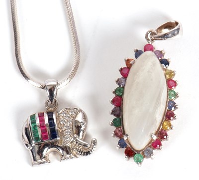 Lot 87 - Two gemset pendants, to include a gemset...