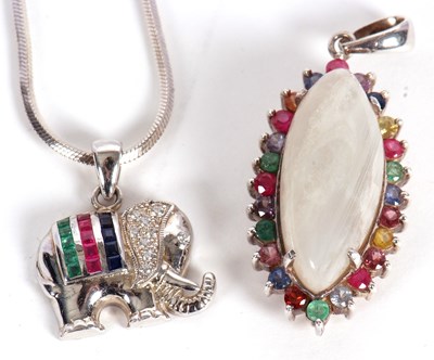 Lot 87 - Two gemset pendants, to include a gemset...