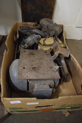 Lot 747 - BOX VARIOUS MIXED ITEMS, ELECTRIC MOTOR, DRILL...