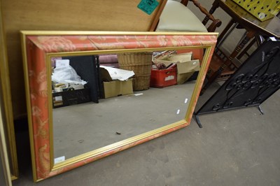 Lot 772 - RECTANGULAR WALL MIRROR IN RED JAPANNED FINISH...