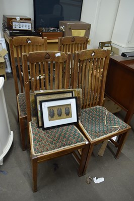 Lot 782 - SET OF FOUR ARTS & CRAFTS STYLE OAK DINING CHAIRS