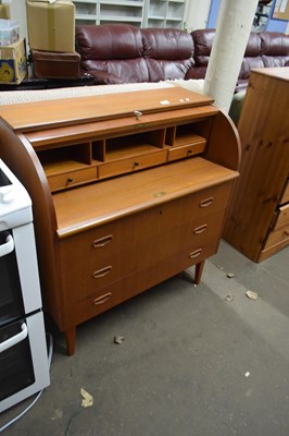 Lot 788 - VINTAGE MID CENTURY TEAK ROLL FRONT BUREAU