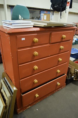 Lot 794 - PAINTED PINE SIX DRAWER CHEST