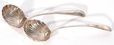 Lot 19 - Pair of antique silver ladles of Old English...