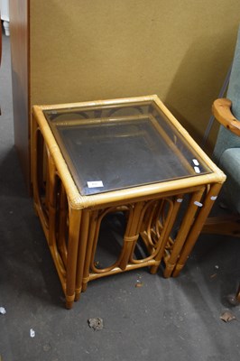 Lot 832 - NEST OF BAMBOO FRAMED OCCASIONAL TABLES