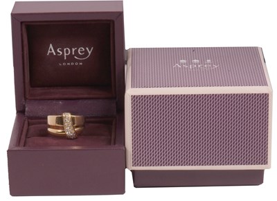 Lot 363 - An Asprey 18ct and diamond ring, the double...