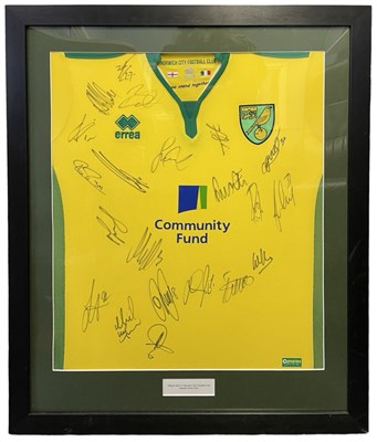 Lot 188 - A framed Norwich City football shirt, bearing...