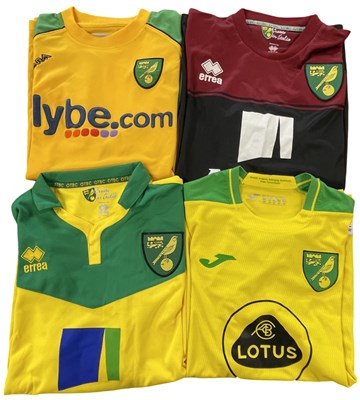 Lot 184 - Four Norwich City Football Shirts, Mens size M...