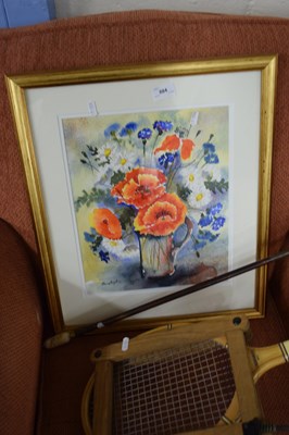 Lot 884 - COLOURED STUDY OF A VASE OF FLOWERS, F/G