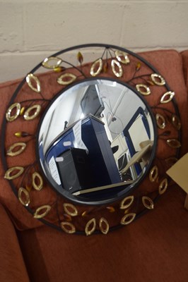 Lot 886 - MODERN CIRCULAR METAL FRAMED WALL MIRROR WITH...