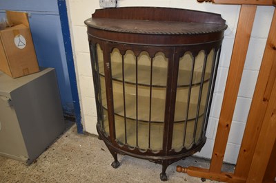 Lot 300 - EDWARDIAN MAHOGANY BOW FRONT CHINA DISPLAY...