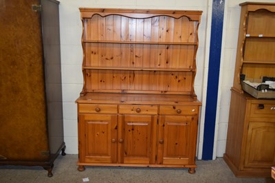 Lot 310 - MODERN PINE KITCHEN DRESSER WITH SHELVED BACK...