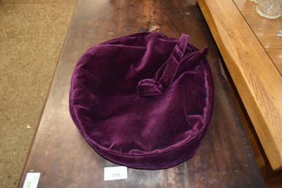 Lot 316 - VINTAGE PURPLE PLUSH HAT