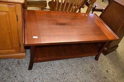 Lot 327 - MODERN DARK WOOD COFFEE TABLE, 110CM WIDE