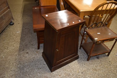 Lot 328 - 20TH CENTURY HARDWOOD SINGLE DOOR SIDE CABINET...