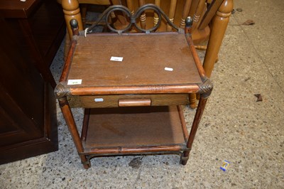 Lot 329 - SMALL BAMBOO FRAMED BEDSIDE CABINET, 44CM WIDE