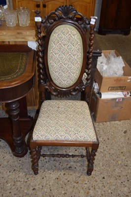 Lot 337 - LATE VICTORIAN ROSEWOOD FRAMED HALL CHAIR WITH...