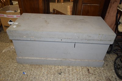 Lot 341 - GREY PAINTED PINE TOOL CHEST, 110CM WIDE