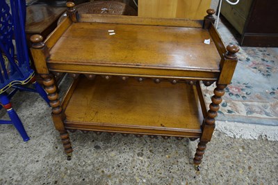 Lot 353 - LATE 19TH/EARLY 20TH CENTURY OAK TWO-TIER TEA...